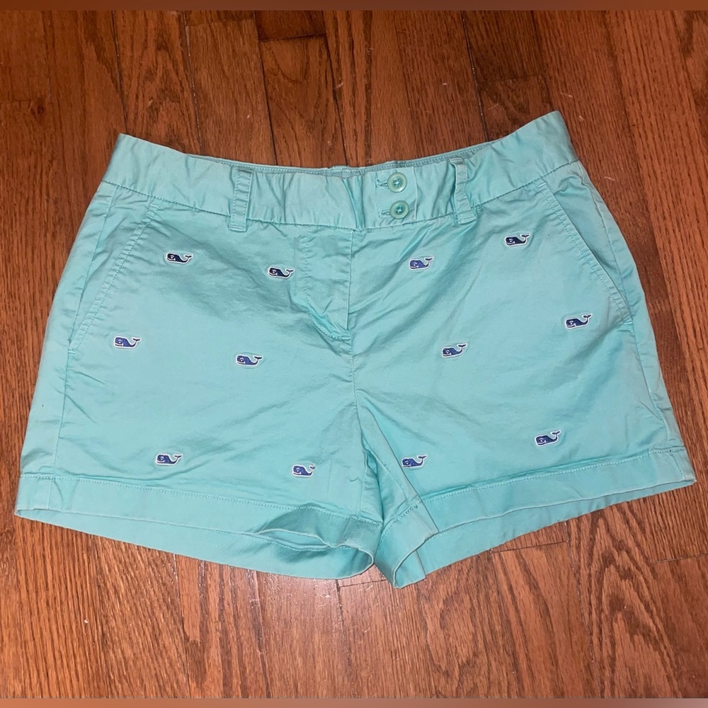 Vineyard Vines Teal Women’s Shorts w/ whales - Size 2